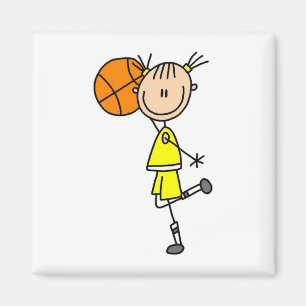 Gele-Girl Basketball Player T-shirts en cadeautjes Magneet