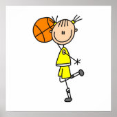 Gele-Girl Basketball Player T-shirts en cadeautjes Poster (Voorkant)