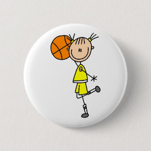 Gele-Girl Basketball Player T-shirts en cadeautjes Ronde Button 5,7 Cm