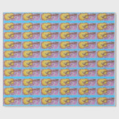 gele gitaar cadeaupapier (Vlak)