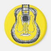 Gele Gitaar Monster Gezicht Magneet (Voorkant)