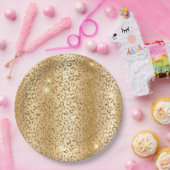Gele Glam Gold Glitter Luipaard Papieren Bordje (Feest)
