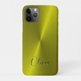 Gele glanzende faux metal Case-Mate iPhone case