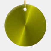 Gele glanzende faux metal keramisch ornament (Achterkant)