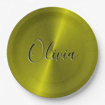 Gele glanzende faux metal