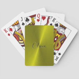 Gele glanzende faux metal pokerkaarten