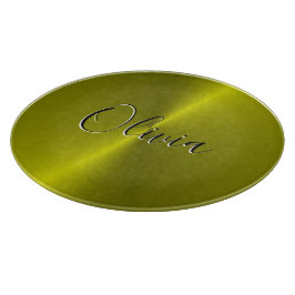 Gele glanzende faux metal snijplank
