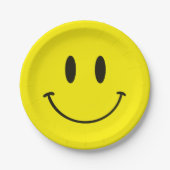 Gele Glimlach Een Gelukkig Dude/Gal 1e Verjaardag Papieren Bordje (Voorkant)