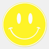 Gele Glimlach Een Happy Dude/Gal Verjaardag Sticke Ronde Sticker (Voorkant)