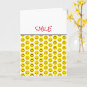 Gele glimlach gezicht zwart wit gelukskaart kaart (Gele Bloem)