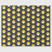 gele glimlach met een medisch masker cadeaupapier (Vlak)