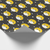 gele glimlach met een medisch masker cadeaupapier (Hoek)