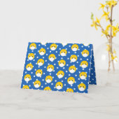 gele glimlach op het gezicht van een medisch maske kaart (Gele Bloem)