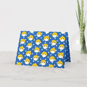 gele glimlach op het gezicht van een medisch maske kaart