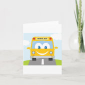 Gele glimlachende schoolbus kaart (Voorkant)