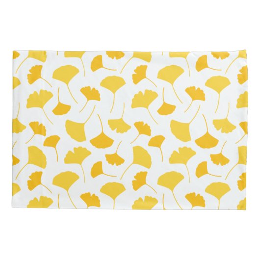 Gele glinkgo Leaf Pattern Kussensloop (Achterkant-Links)