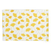 Gele glinkgo Leaf Pattern Kussensloop (Voorkant-Links)