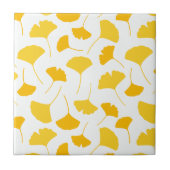 Gele glinkgo Leaf Pattern Tegeltje (Voorkant)