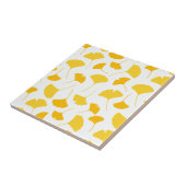 Gele glinkgo Leaf Pattern Tegeltje (Zijkant)