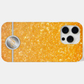 Gele glinsterende glitter monogram telefoonhoes Case-Mate iPhone case (Achterkant (horizontaal))
