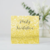 Gele Glitter Bokeh & Stilettos Verjaardag Kaart (Staand voorkant)