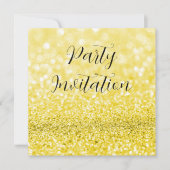 Gele Glitter Bokeh & Stilettos Verjaardag Kaart (Voorkant)