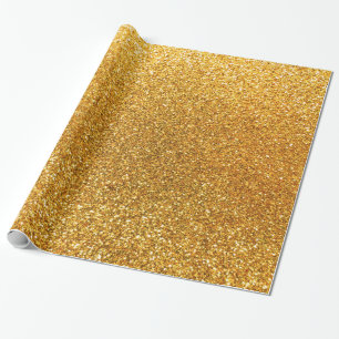 Gele glitter cadeaupapier
