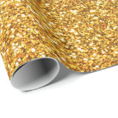 Gele glitter cadeaupapier (Rol Hoek)