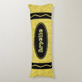 Gele Glitter Crayon Aangepaste Naam XL Body Kussen (Voorkant Verticaal)