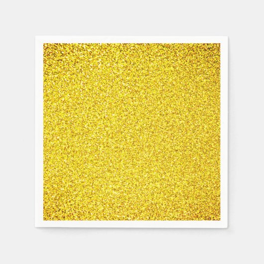 Gele Glitter Gold Sparkle Weddenschappen Birthdays Servet (Voorkant)