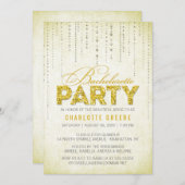 Gele Glitter Kijk Bachelorette Kaart (Voorkant / Achterkant)