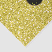 Gele Glitter Schitter Glam Monogram Eerste Letter Tissuepapier (Detail)