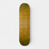 Gele Glitter Sequin Disco Old School Skateboard (Voorkant)