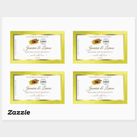 Gele Glitter White Product Labels Ladybug Logo (Vel)
