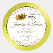 Gele Glitter White Product Labels Ladybug Logo
