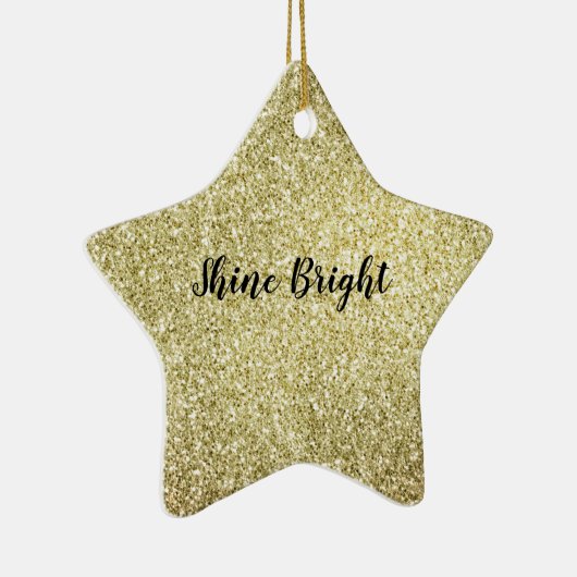 Gele Glitz Glitter Keramisch Ornament (Rechts)