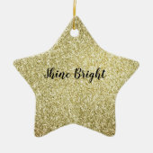 Gele Glitz Glitter Keramisch Ornament (Voorkant)