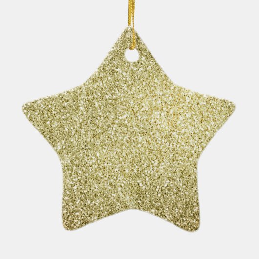Gele Glitz Glitter Keramisch Ornament (Achterkant)