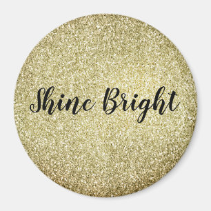 Gele Glitz Glitter Magneet