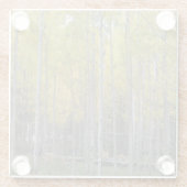 Gele gloed van Aspen Glazen Onderzetter (Achterkant)