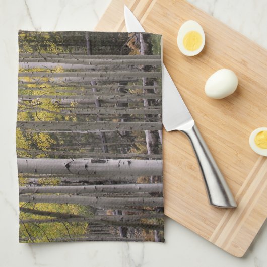 Gele gloed van Aspen Theedoek (Quarter Fold)