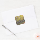 Gele gloed van Aspen Vierkante Sticker (Envelop)