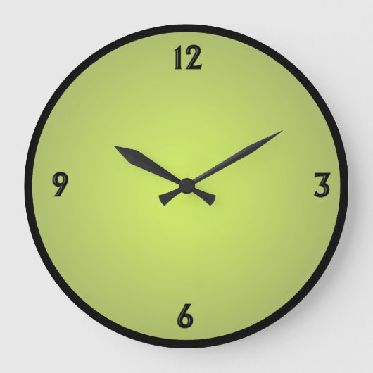 Gele gloed Vier Digit Grote Klok (Voorkant)