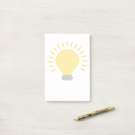 Gele gloeilamp post-it® notes (Op bureau)