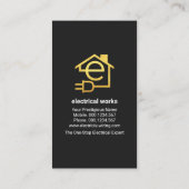 Gele gloeilampschakelaar elektrisch visitekaartje (Achterkant)