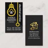 Gele gloeilampschakelaar elektrisch visitekaartje (Voorkant / Achterkant)