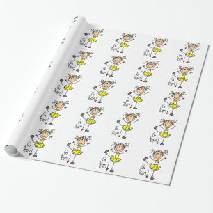 Gele Go Team Cheerleader Cadeaupapier