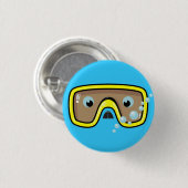 Gele Goggles Ronde Button 3,2 Cm (Voorkant /achterkant)