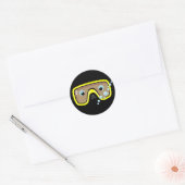 Gele Goggles Ronde Sticker (Envelop)