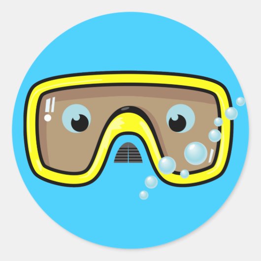 Gele Goggles Ronde Sticker (Voorkant)